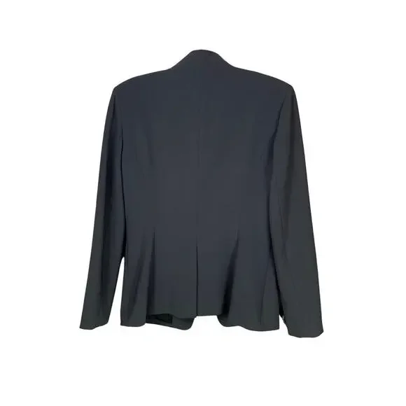 St. John Grey High Neck Luxury Workwear Capsule Jacket Size 8 Professional